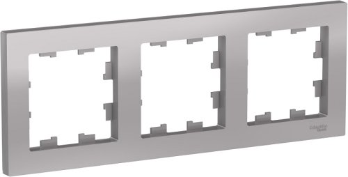 Рамка универсальная Systeme Electric AtlasDesign 3-м. алюминий картинка